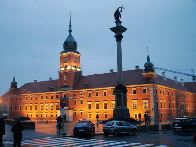 Warsaw Castle at Night